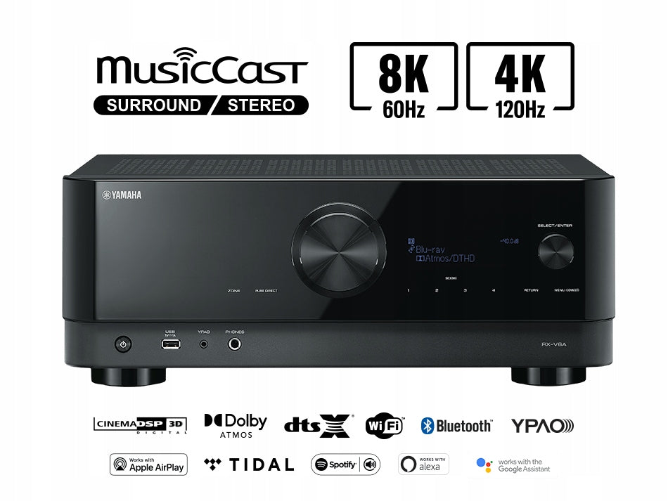 Yamaha 7.2 8K Amplituner Yamaha MusicCast RX-V6A Bluetooth AirPlay2 WiFi EAN (GTIN) 4957812660471