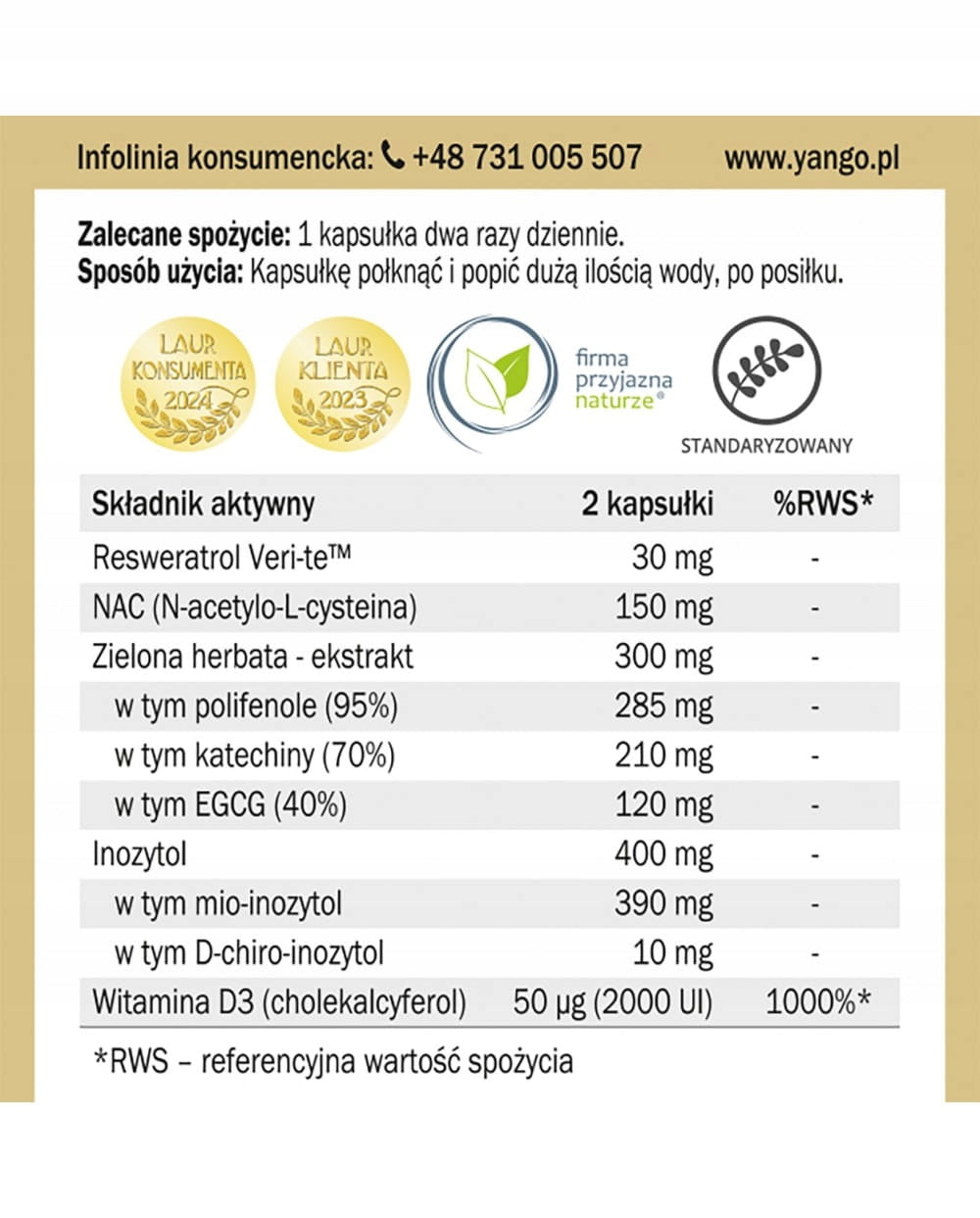 Yango - Endometrium Complex 90 capsules Name other