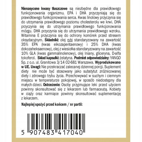 Yango Omega 3-6-9 (60 caps) Manufacturer code 5907483417040