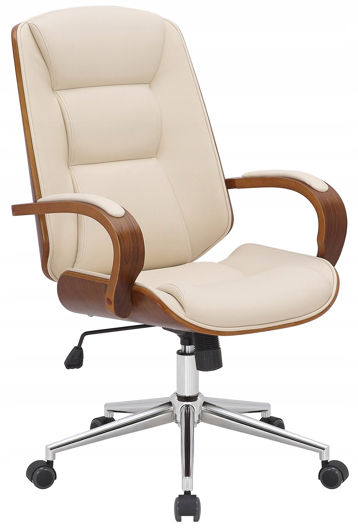 Yankton office chair, walnut/cream