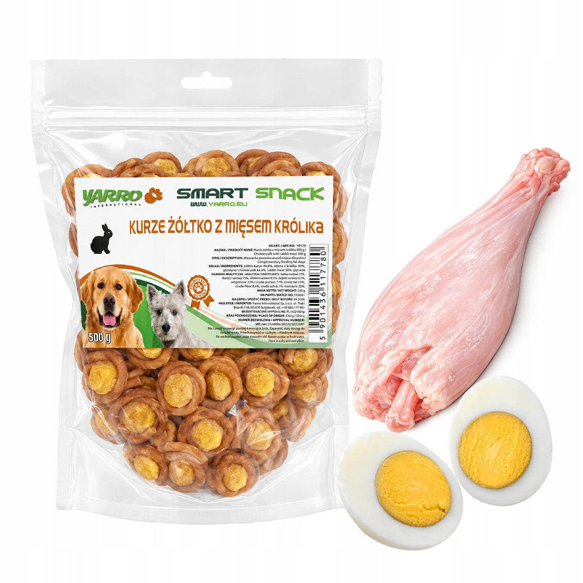 Yarro Smart Snack Chicken Yolk with Rabbit Meat for Dog 500 g Treat