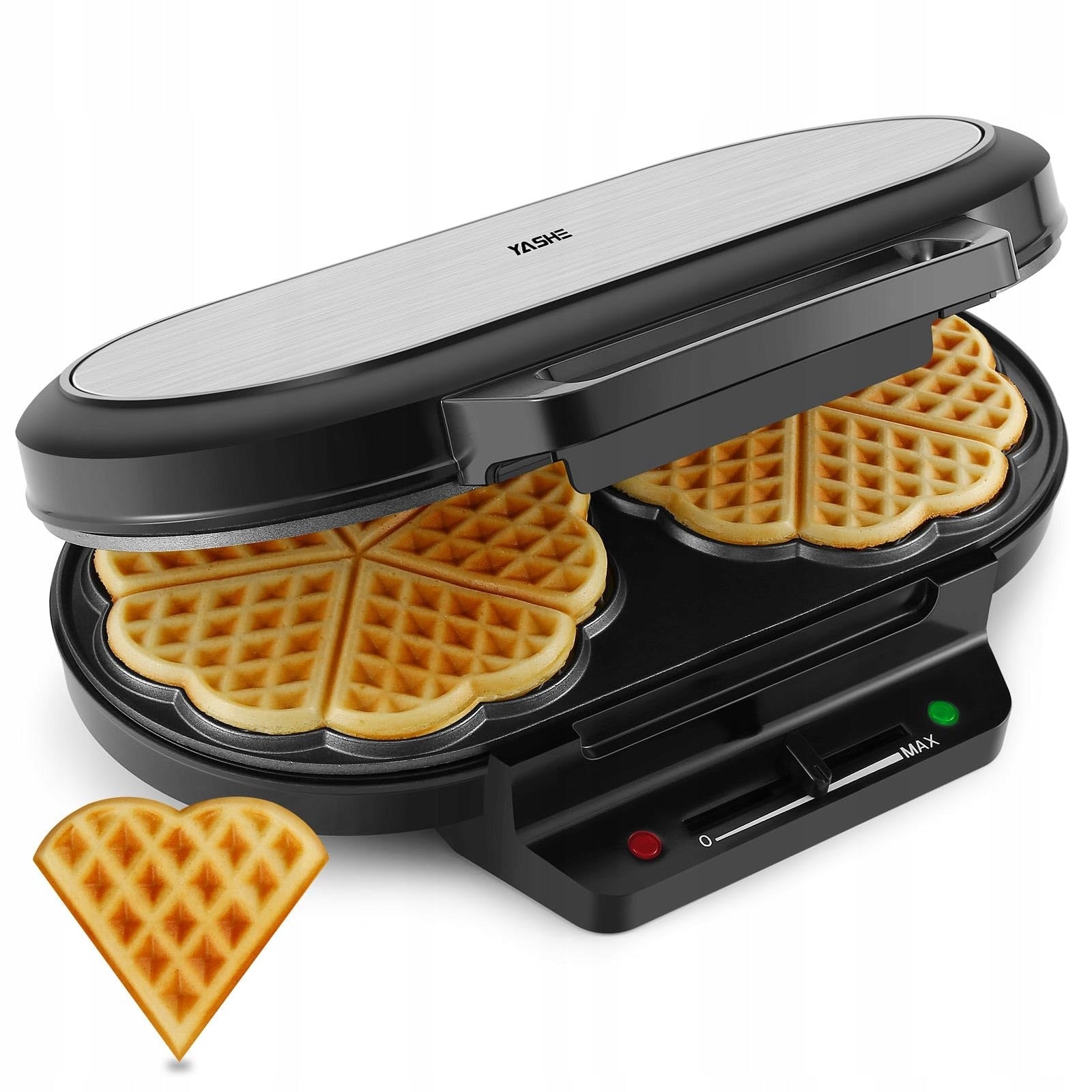 Yashe Waffle Iron SW-2122M 1200W Nonstick 10 Waffle Heart