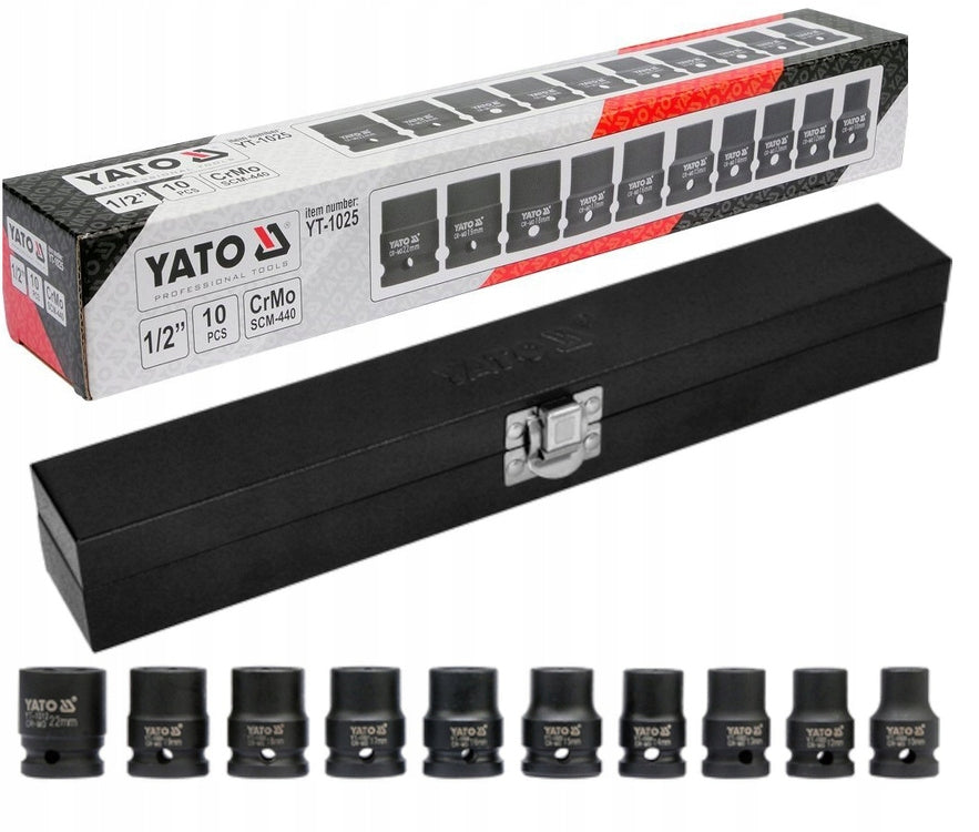Yato YT-1025 Socket Impact Wrenches Set AS-DRIVE 1/2" 10pcs.
