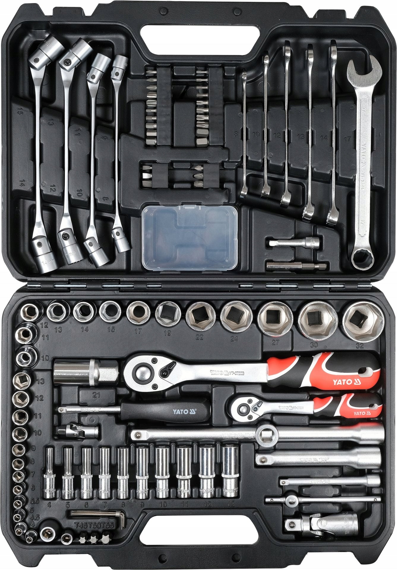 Yato YT-38784 Socket wrench set tool case 1/4" 1/2" 93 el. Brand Yato