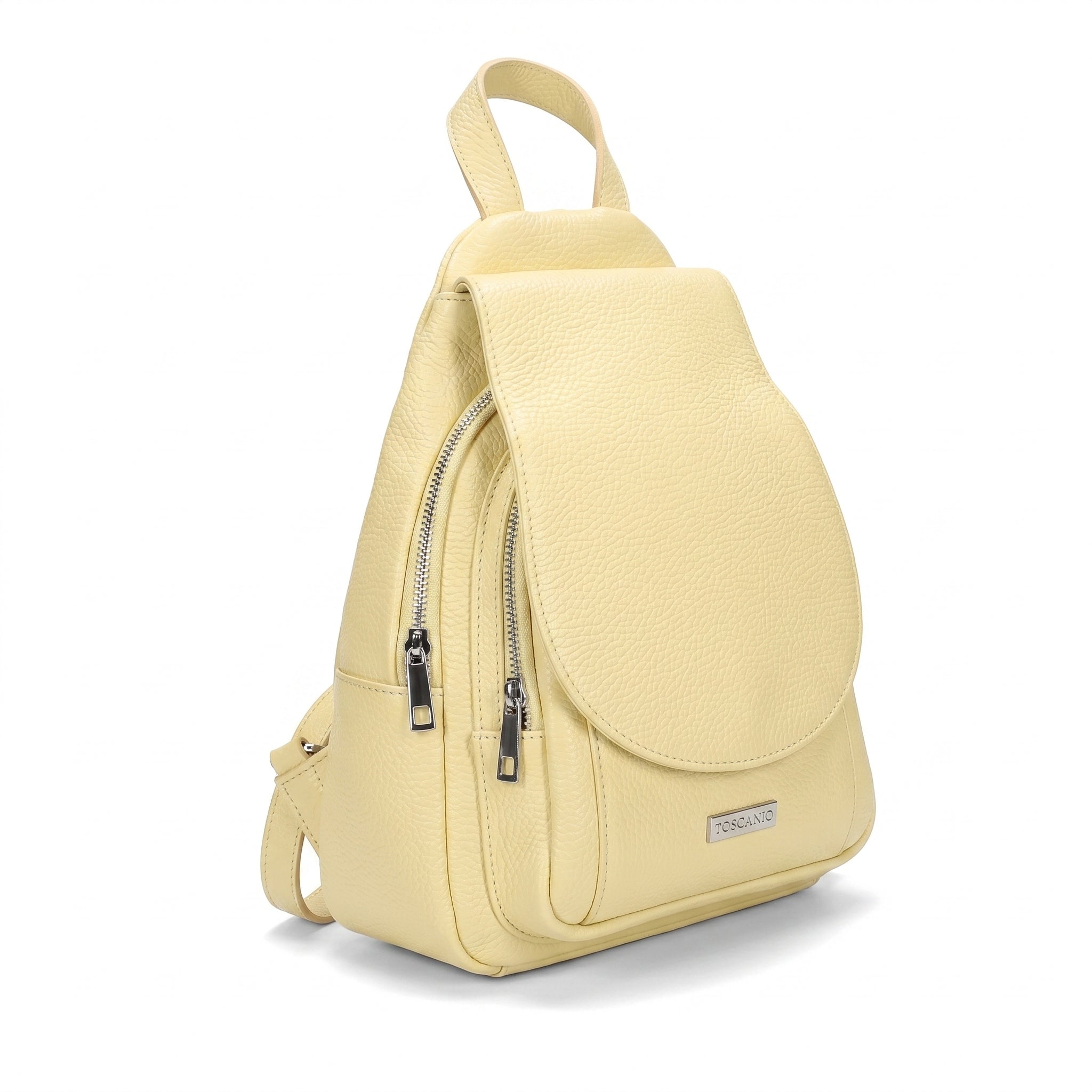 Yellow Women's Premium Leather Backpack-Natural Leather -Made in Italy