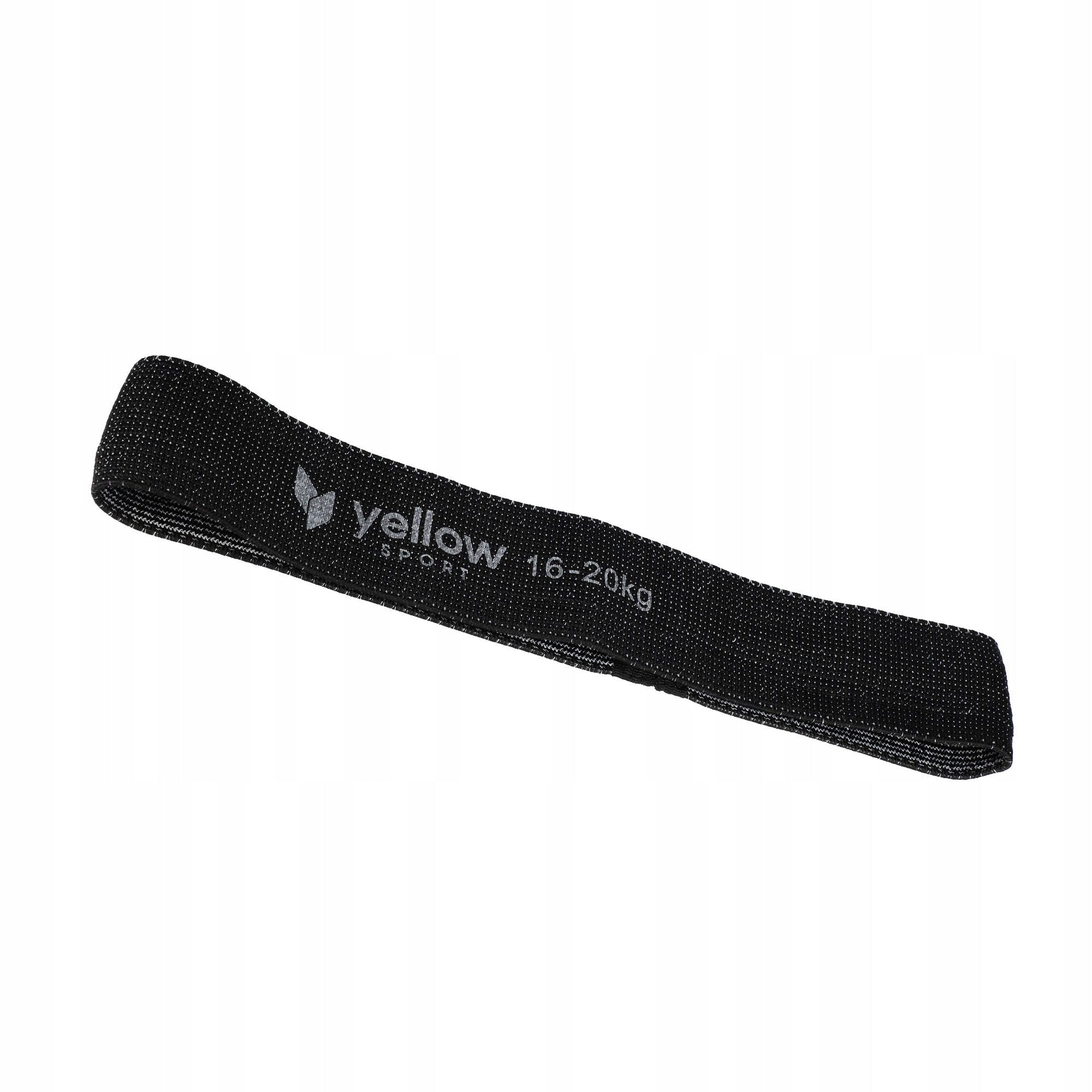 YellowMATERIAL Band exercise rubber tape,material -black.Resistance 16-20 kg Manufacturer code YMB-X