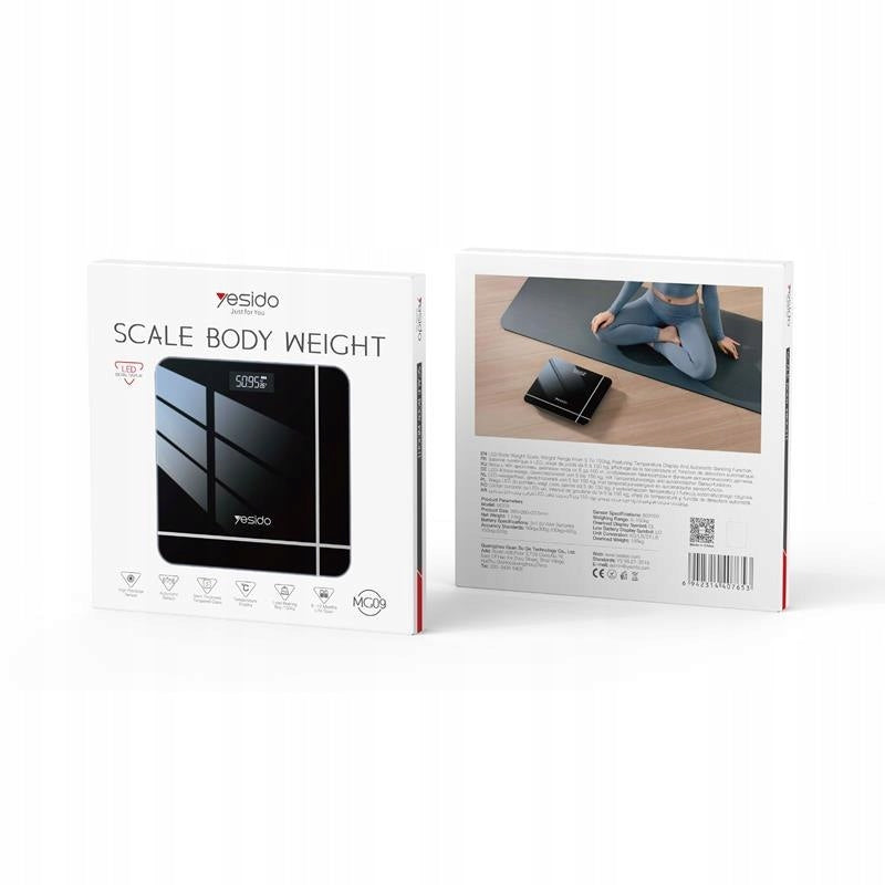 Yesido Bathroom Scale MG09 up to 150kg Electronic, BLACK / BLACK Packaging status original