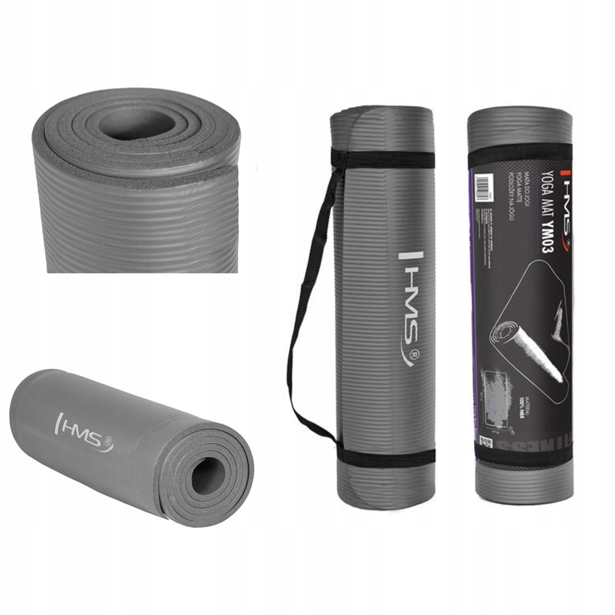 Yoga Exercise Mat Grey HMS 10MM Non-Slip And Soft