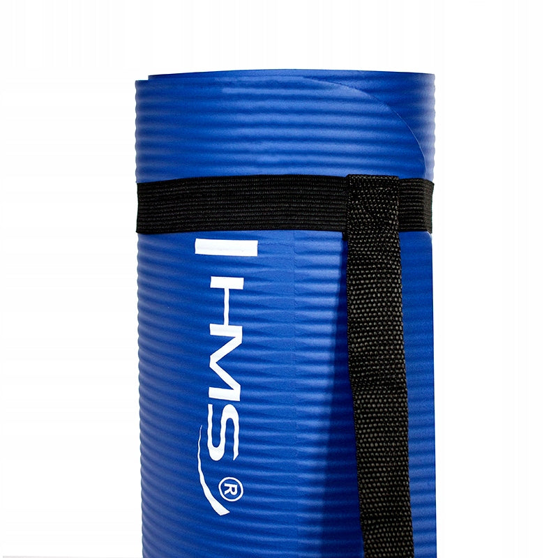 Yoga Exercise Mat Gymnastic Training FITNESS Handle Thick NBR 1 CM Color blue