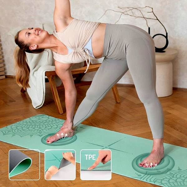 Yoga Exercise Mat HMS TPE Mint 182x61 CM Non-Slip Cover Brand HMS
