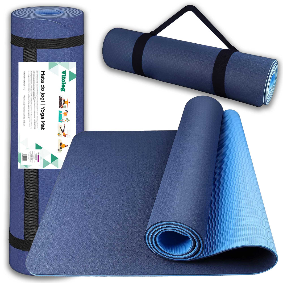 Yoga Exercise Mat Non-Slip Gym Mat Training TPE 180