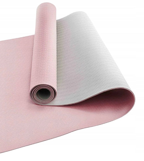 Yoga Fitness Training Mat TPE Grey-Pink Non-Slip
