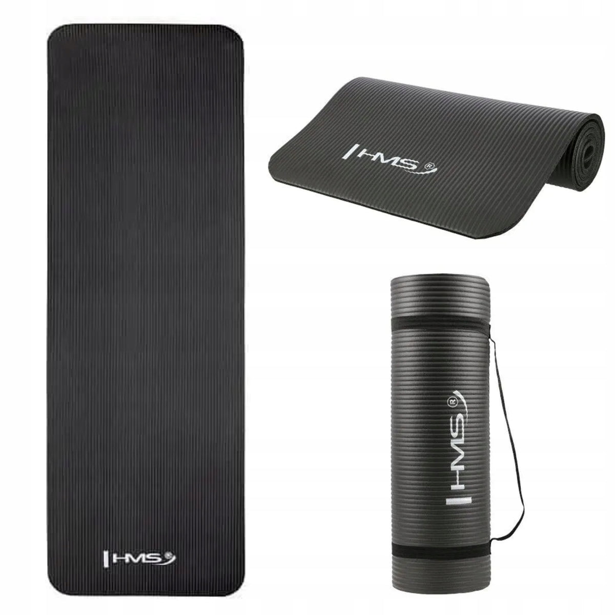 Yoga Mat Black HMS 15MM Shock Absorbing and Slip Resistant