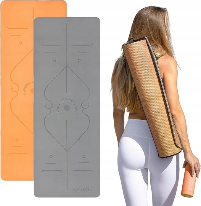 Yoga Mat Eco-Friendly Unique + Shoulder Mesh 7mm 185 x 68 cm
