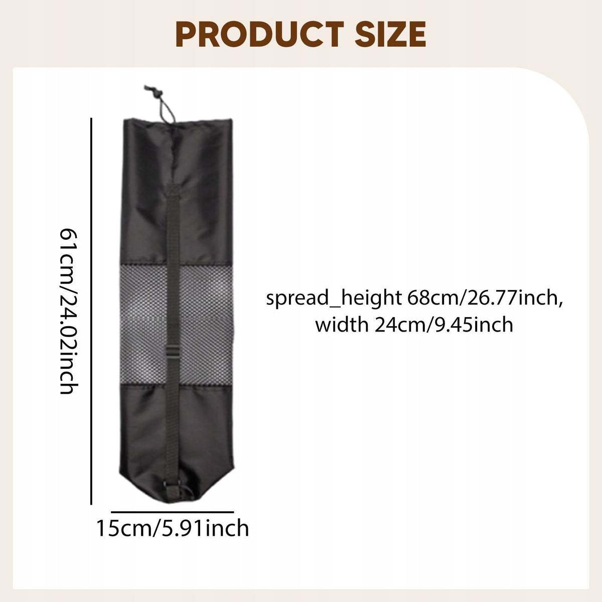 Yoga Mat Gym Bag Practical Training Gym with Drawstring Holder 15 cmx61 cm Packaging status original