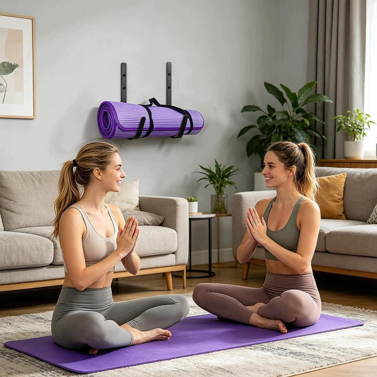 Yoga Mat Holder Wall Mount Organization Practical Hanging Home Gym