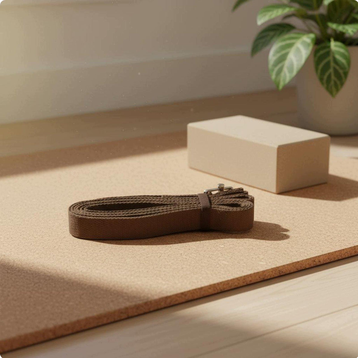 Yoga Strap Brown 1.8M
