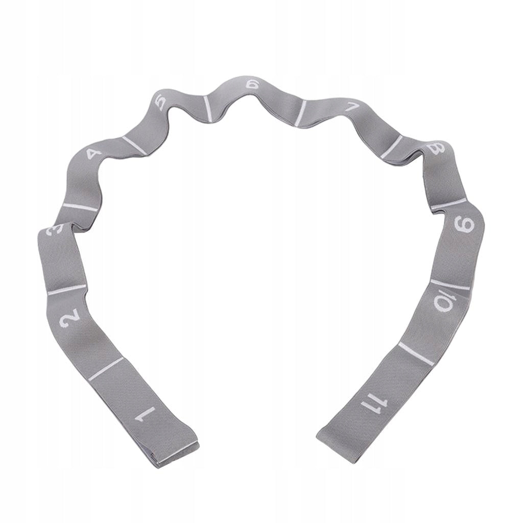 Yoga Strap, with Multi Loops, Elastic Stretch Bands for 11 Loops Gray
