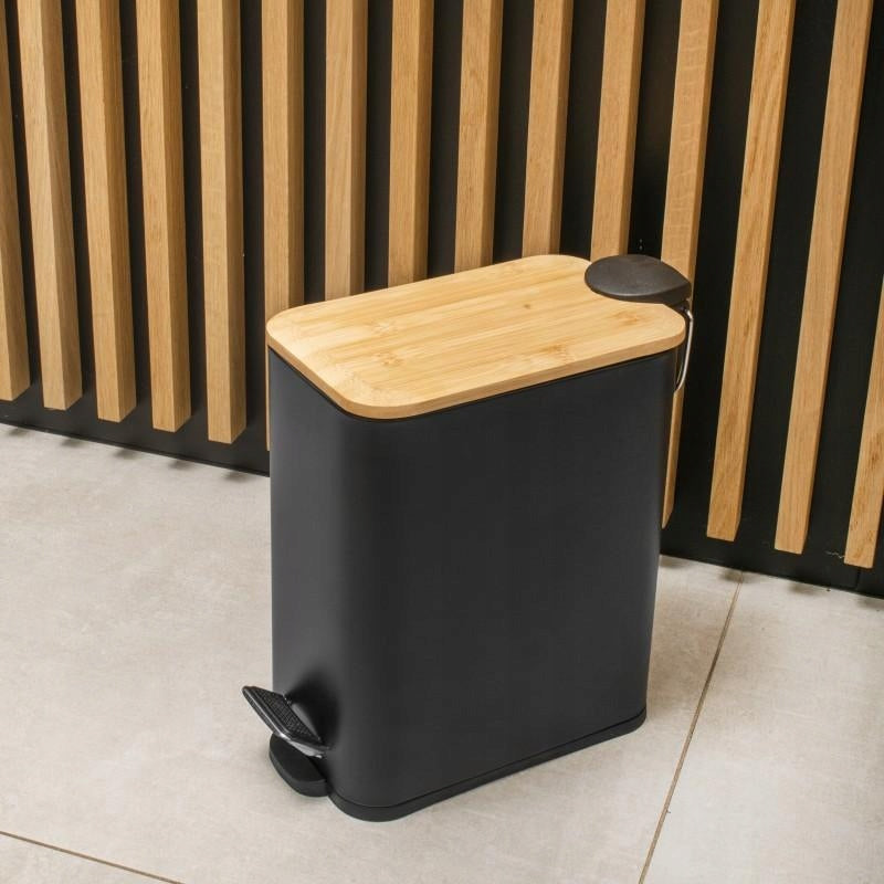 Yoka Set: Trash Can & Toilet Paper Rack 3in1 Black Elegance EAN (GTIN) 5904202157393