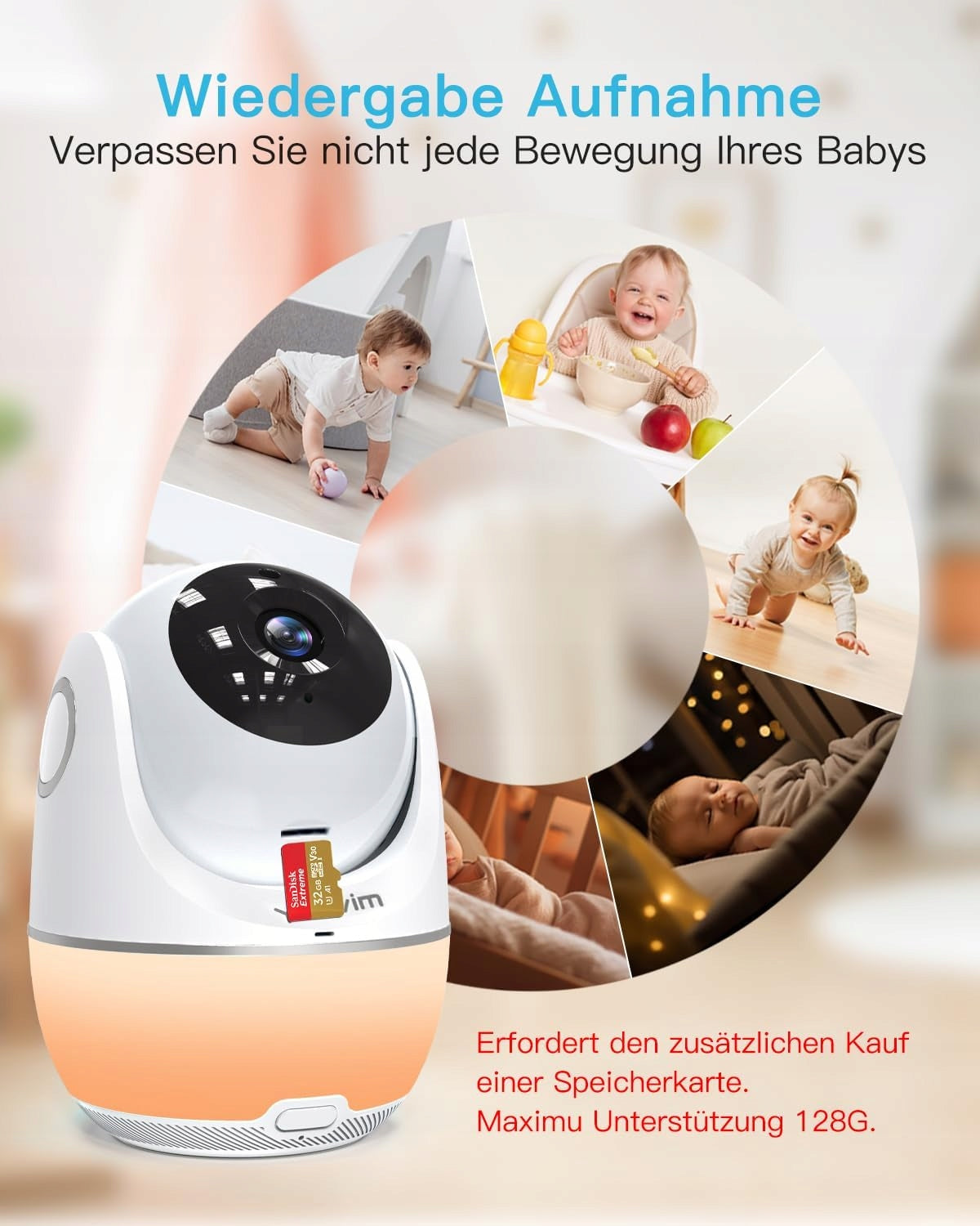 Yonvim 2K Baby Monitor with G492 Camera Color white