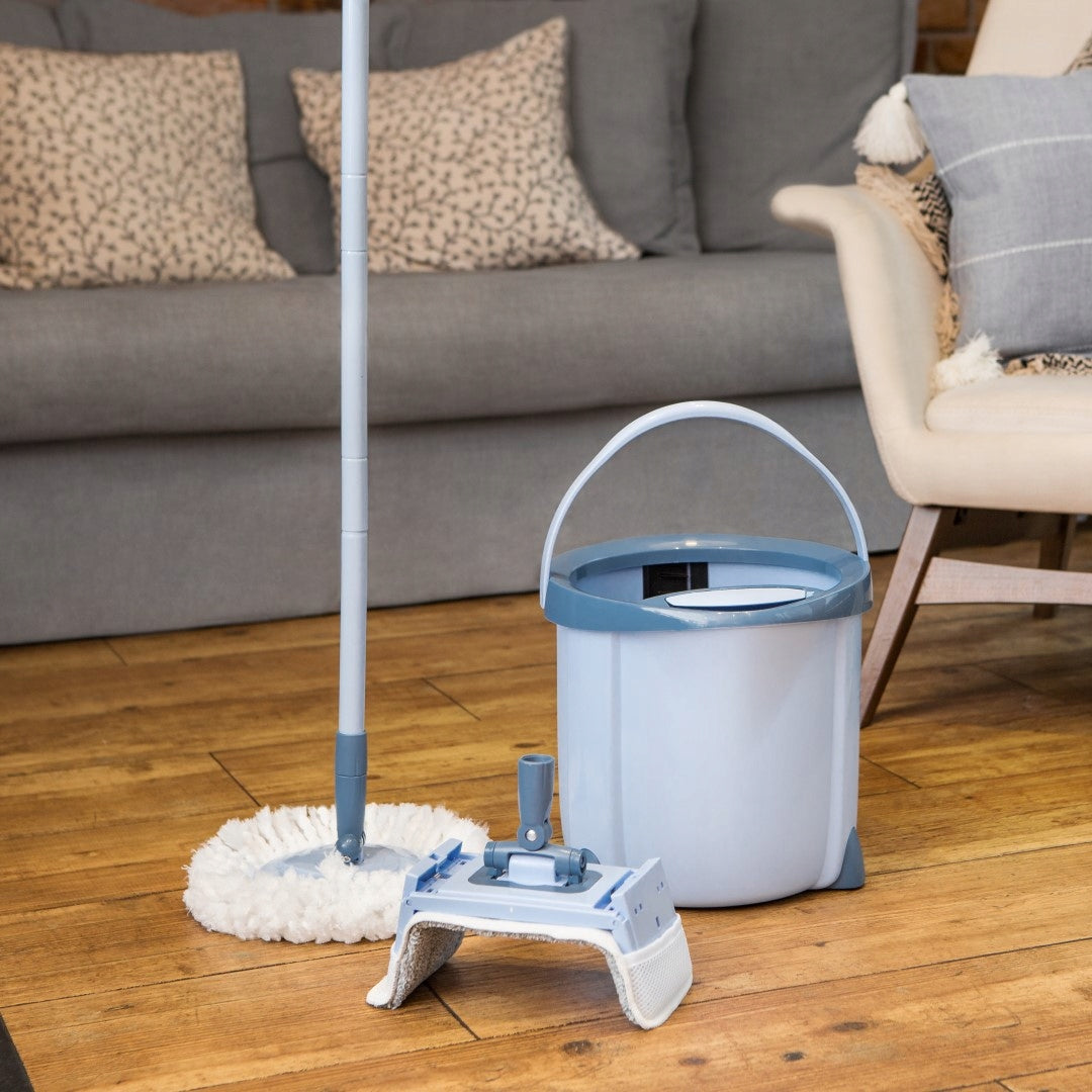 York Special Rotary Flat Mop with Turbo Bucket Color gray
