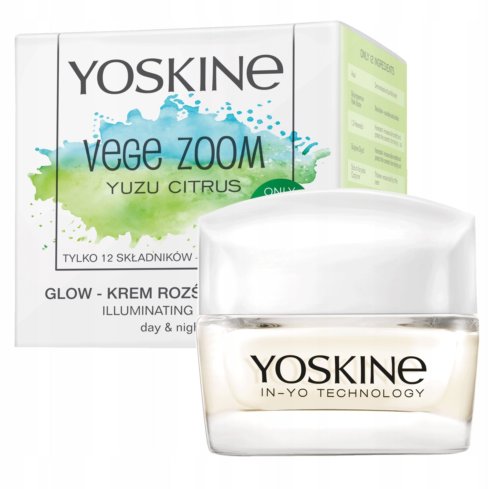 Šviesinantis veido kremas Yoskine Vege Zoom Yuzu Citrus, 50ml