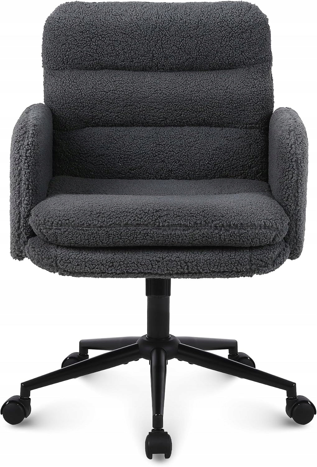 Youhauchair Office Chair, Rotating 360° Adjustable, Fur, Dark Grey