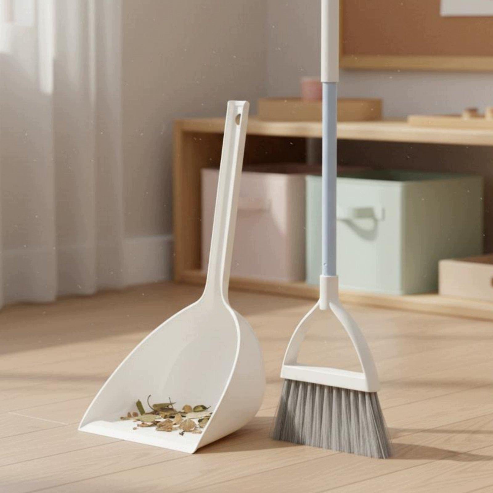 Young Child Broom and Dustpan Set Material Children s Broom and Gray White Brand no brand