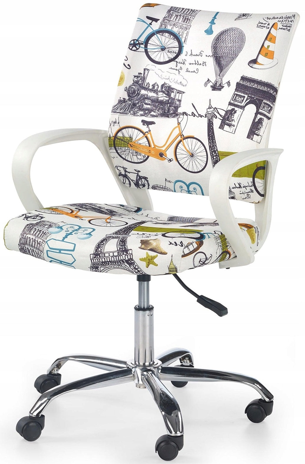 Youth Armchair IBIS PARIS White Swivel Fabric Adjustable For Desk Packaging status original