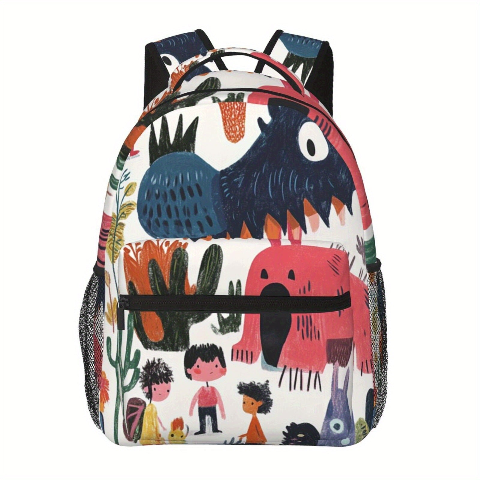 Youth Backpack with Cute Dinosaur Print - Ideal for Campus and Everyday Use
