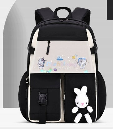 Youth Backpack with Rabbit Shaped Keychain Kind shoulder