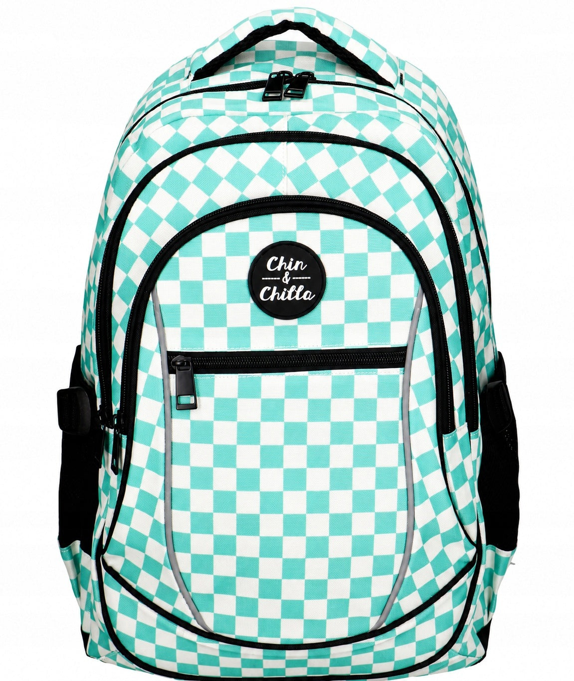 Youth School Backpack 3 Compartments Chessboard Green Incood Manufacturer code 0002-0133