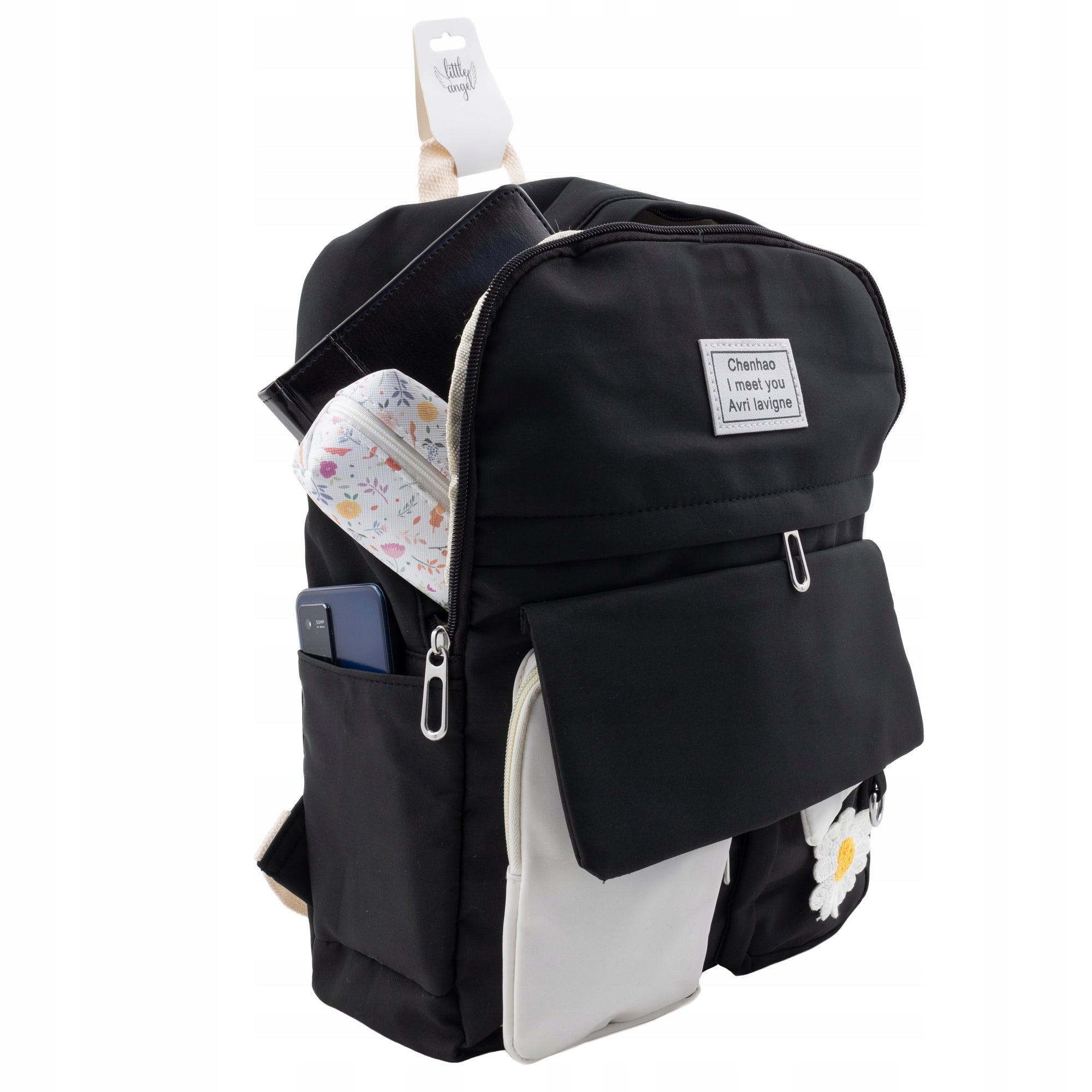 Youth School Backpack for Teenager Black DAISY Manufacturer code T1001