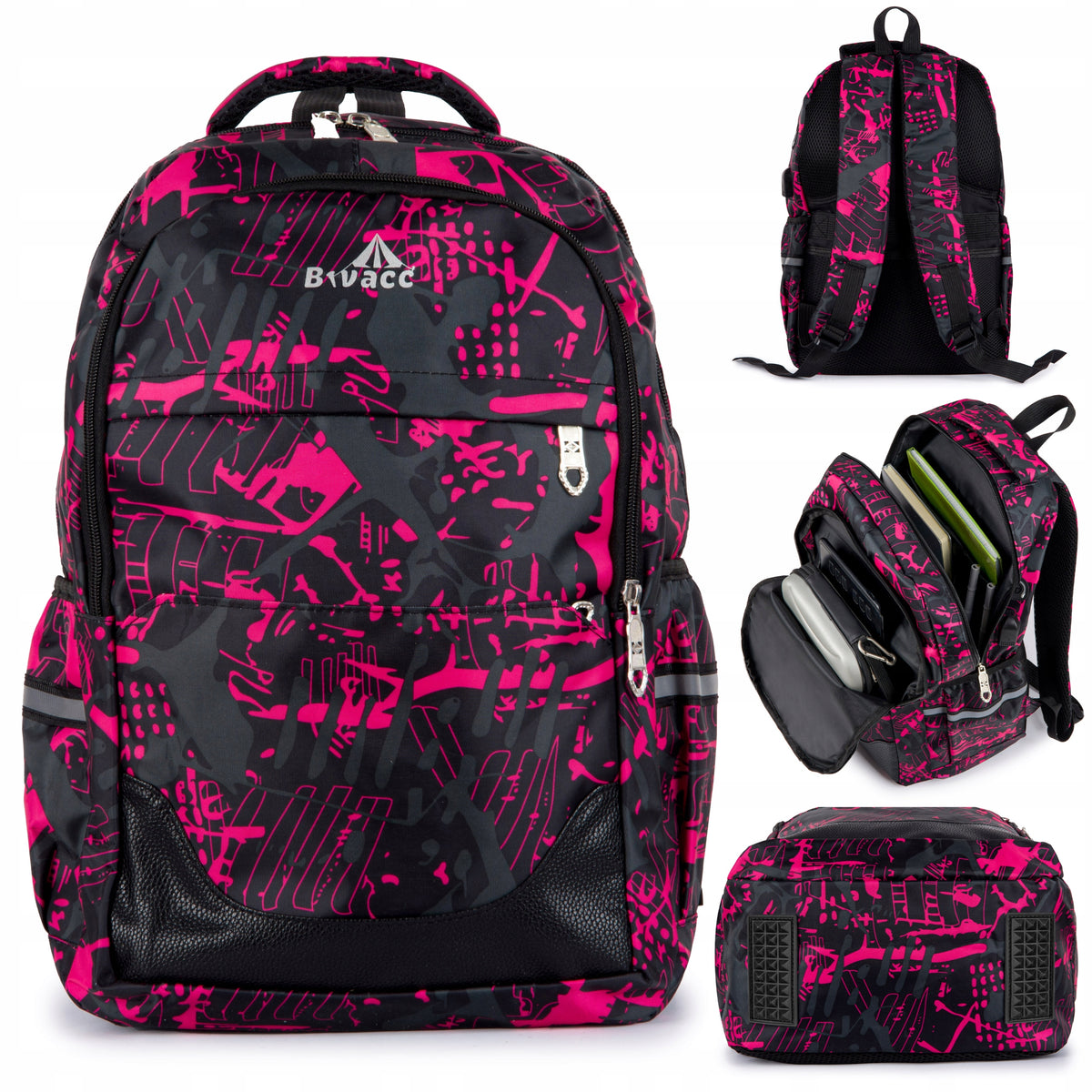 Youth Sports School Backpack Set +Pen +Sachet USB Reflectors
