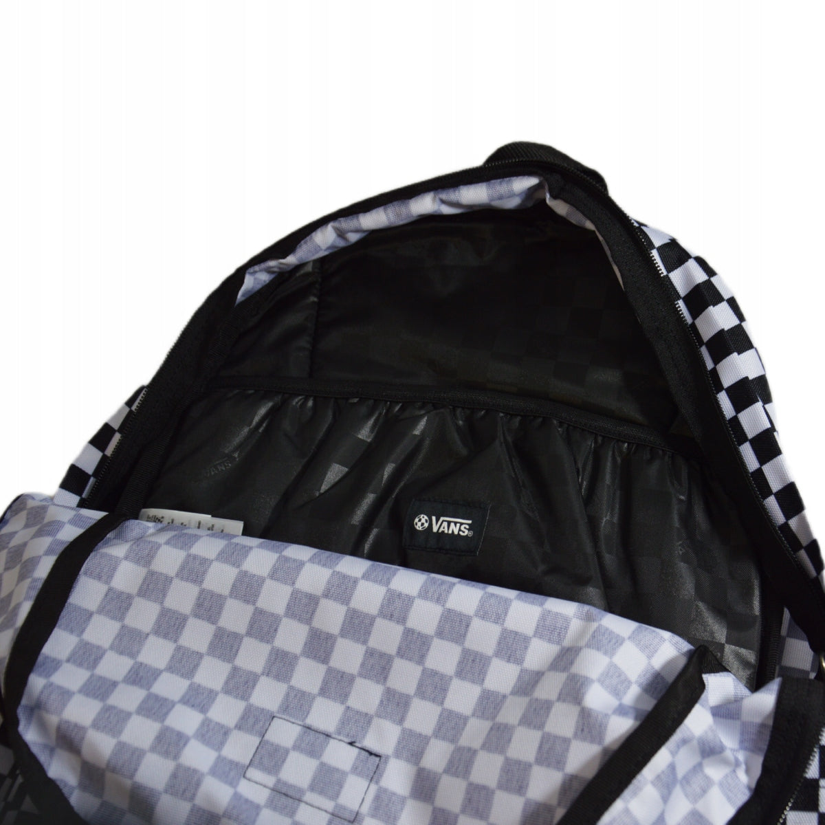 Youth backpack Vans Old Skool Check Backpack white and black chessboard Manufacturer code VN000H4XH8H1