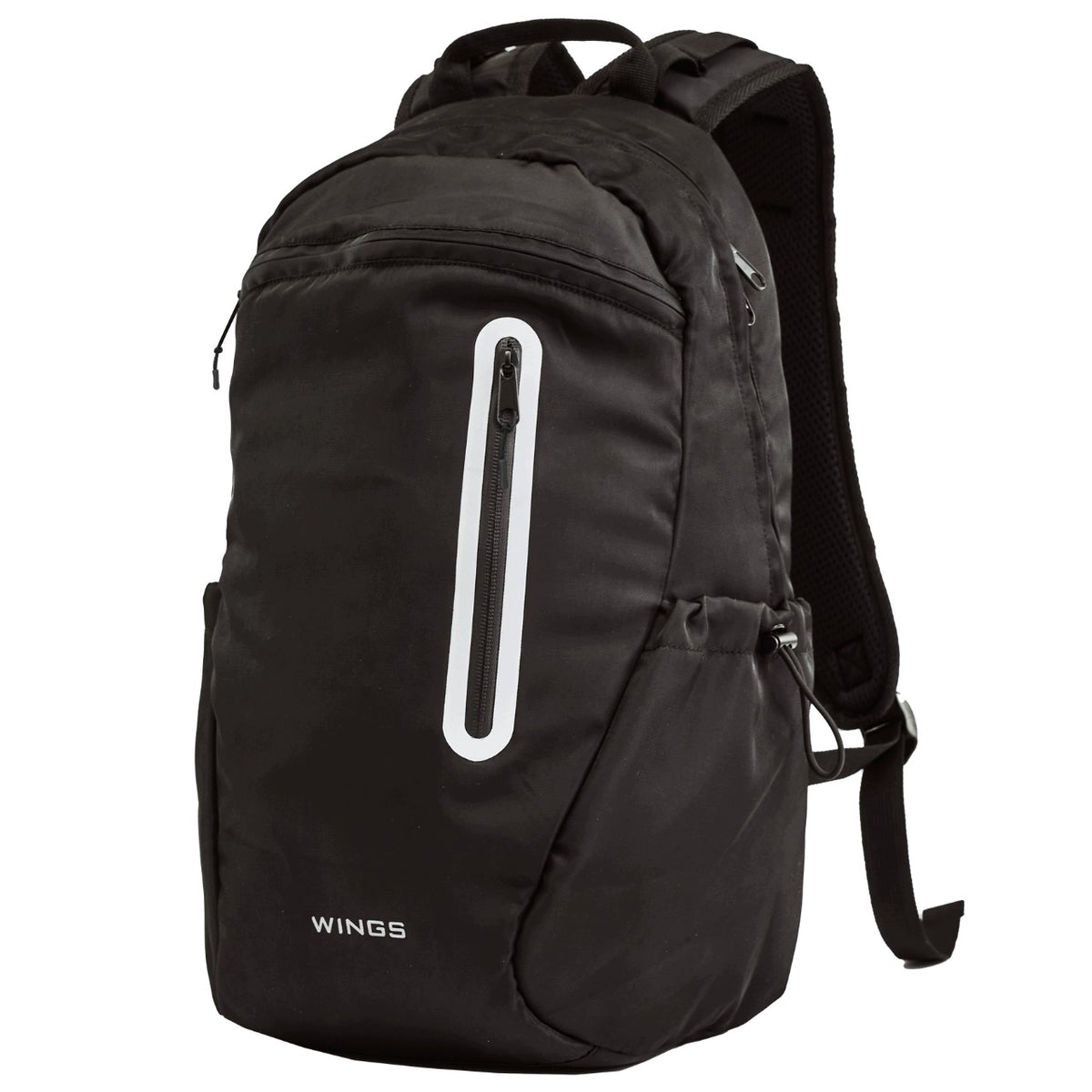 Youth backpack WINGS 24L laptop 15,6 inches reflective for school travel Manufacturer code BP04-BLACK