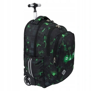 Youth backpack on wheels Green Game St.Majewski! Manufacturer code 681493