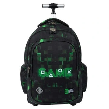 Youth backpack on wheels Green Game St.Majewski!