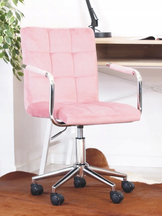 Youth chair on wheels GIMLI in velour pink Brand Aropos1