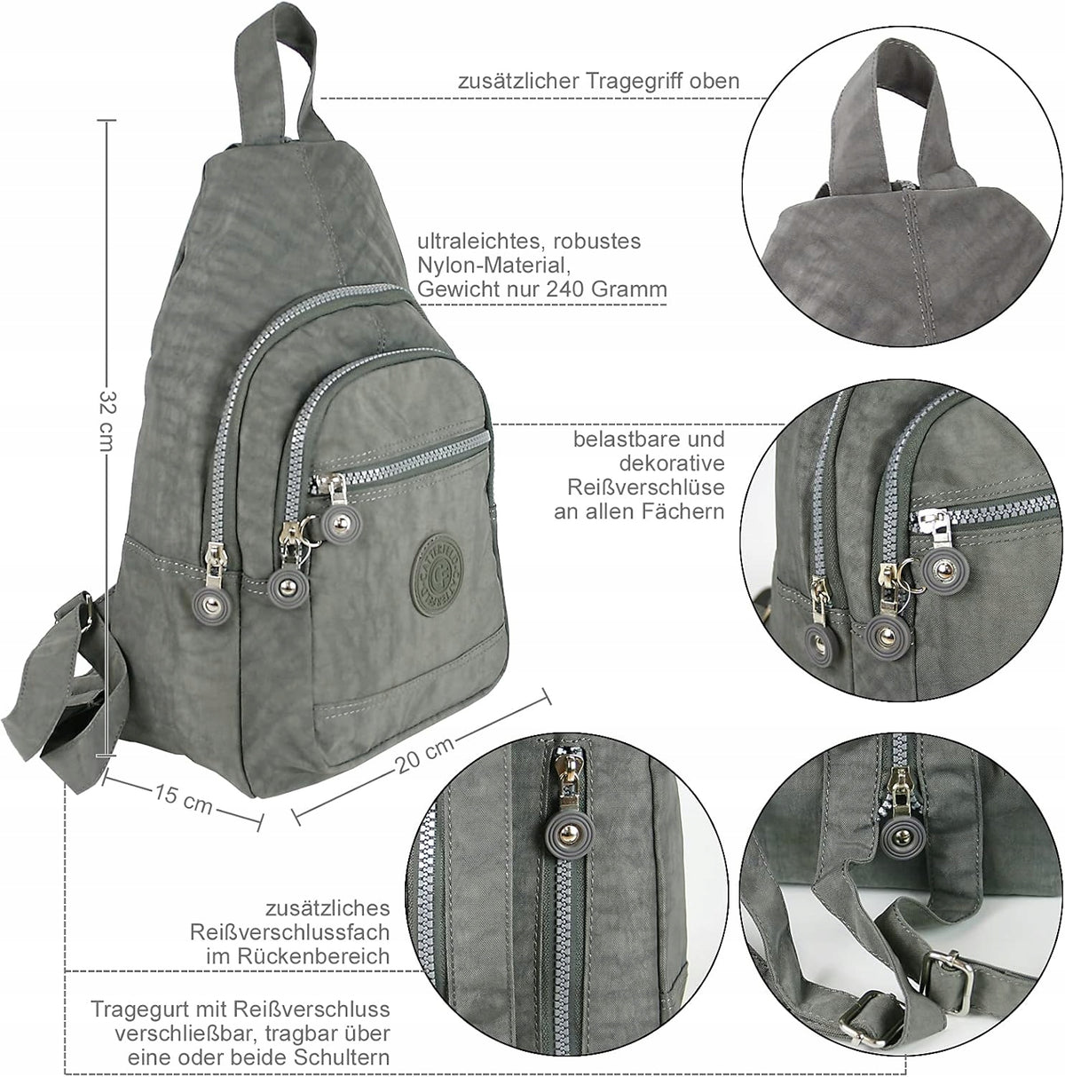 Youth city backpack light line Bag Street 2257 grey EAN (GTIN) 0000221022577