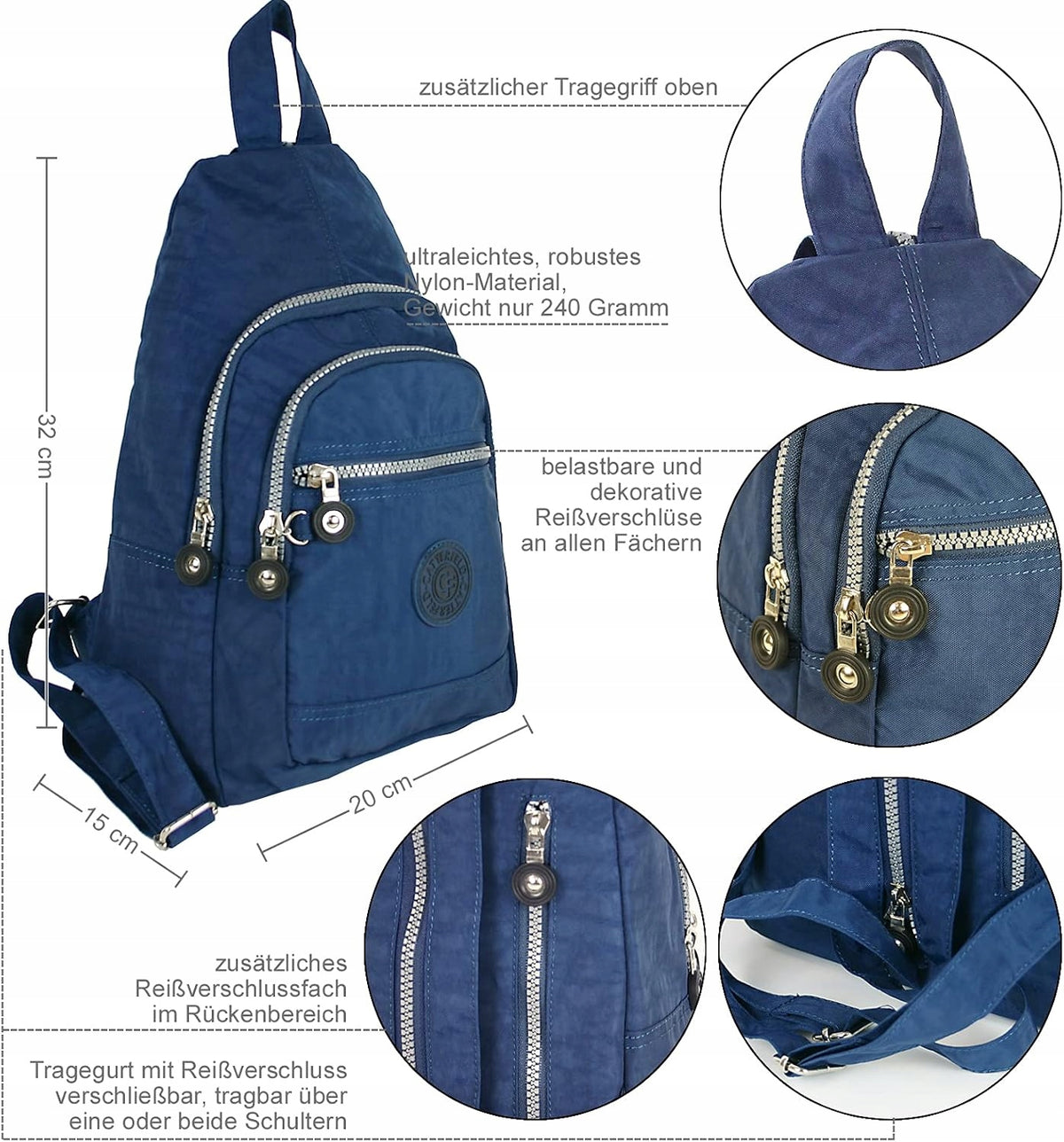 Youth city backpack light line Bag Street 2257 navy blue Brand BAG STREET