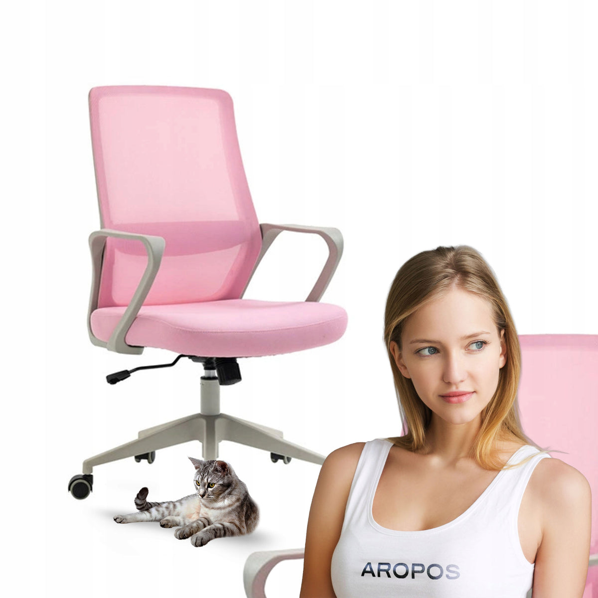 Youth desk chair ALBERTO pink