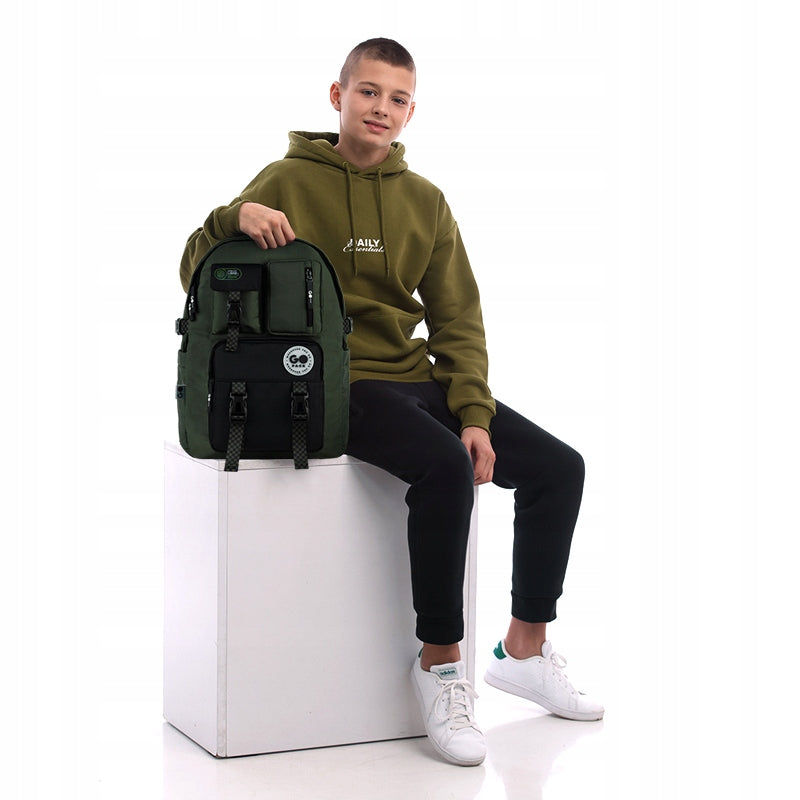 Youth school backpack for boy for laptop khaki single compartment GoPack Manufacturer code GO26-2500L-4