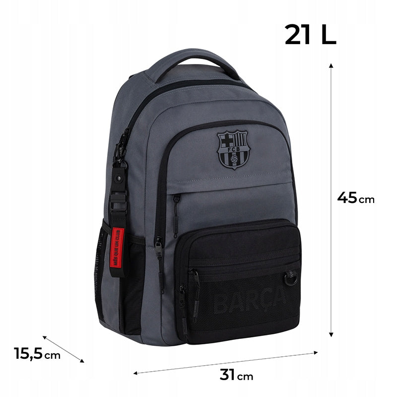 Youth school backpack for boys Barcelona grey large roomy Kite Manufacturer code BC26-1019L