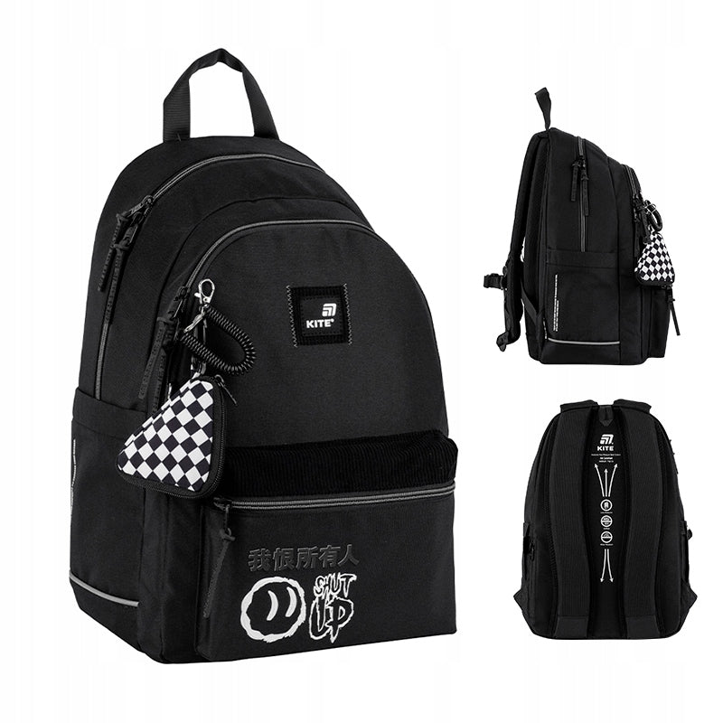 Youth school backpack for boys black Kite