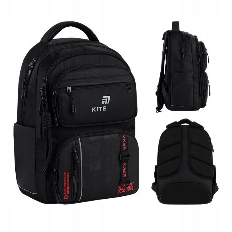 Youth school backpack for boys multi-chamber with keychain Kite