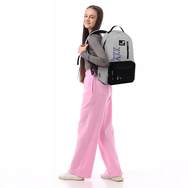 Youth school backpack for girls stylish design faded jeans Kite Packaging status original