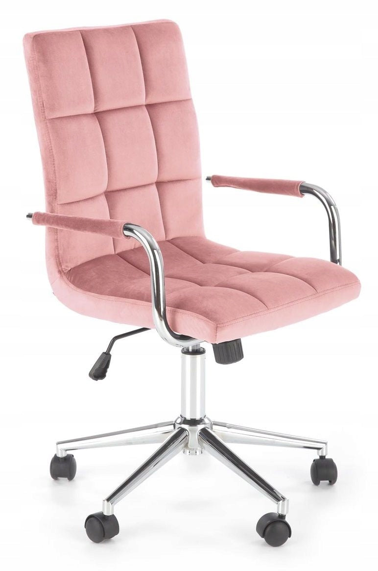 Youth swivel chair pink velvet Voxel 4