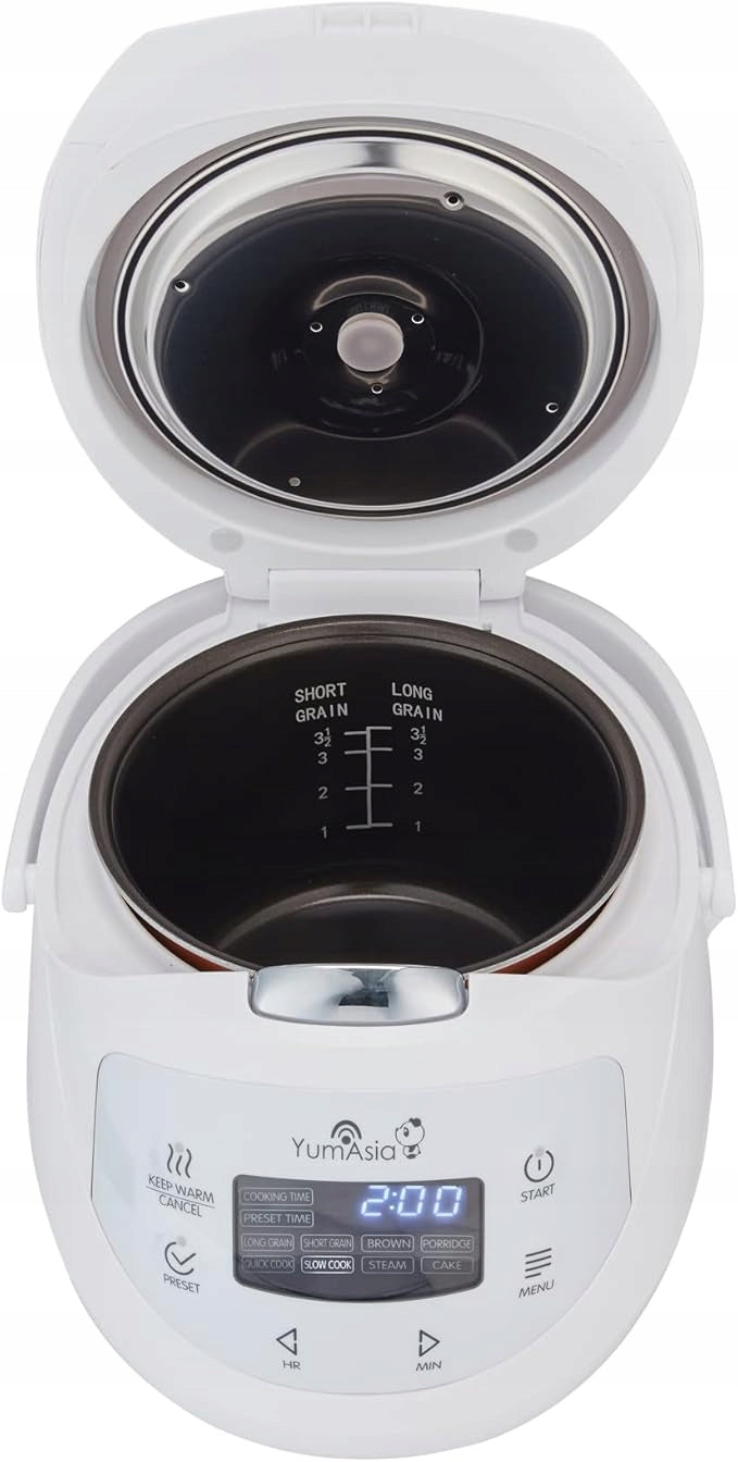 Yum Asia Panda mini rice cooker Fuzzy Logic ceramic bowl Arctic white Dominant color white