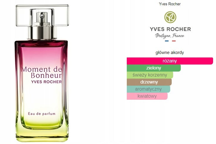 Yves Rocher - woda perfumowana Moment de Bonheur / RÓŻA 30ml. Packaging status original